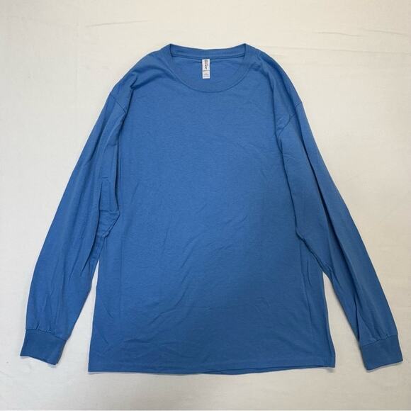 Jerzees Blue Long Sleeve T-shirt round crewneck tee Men’s Large - Picture 5 of 5
